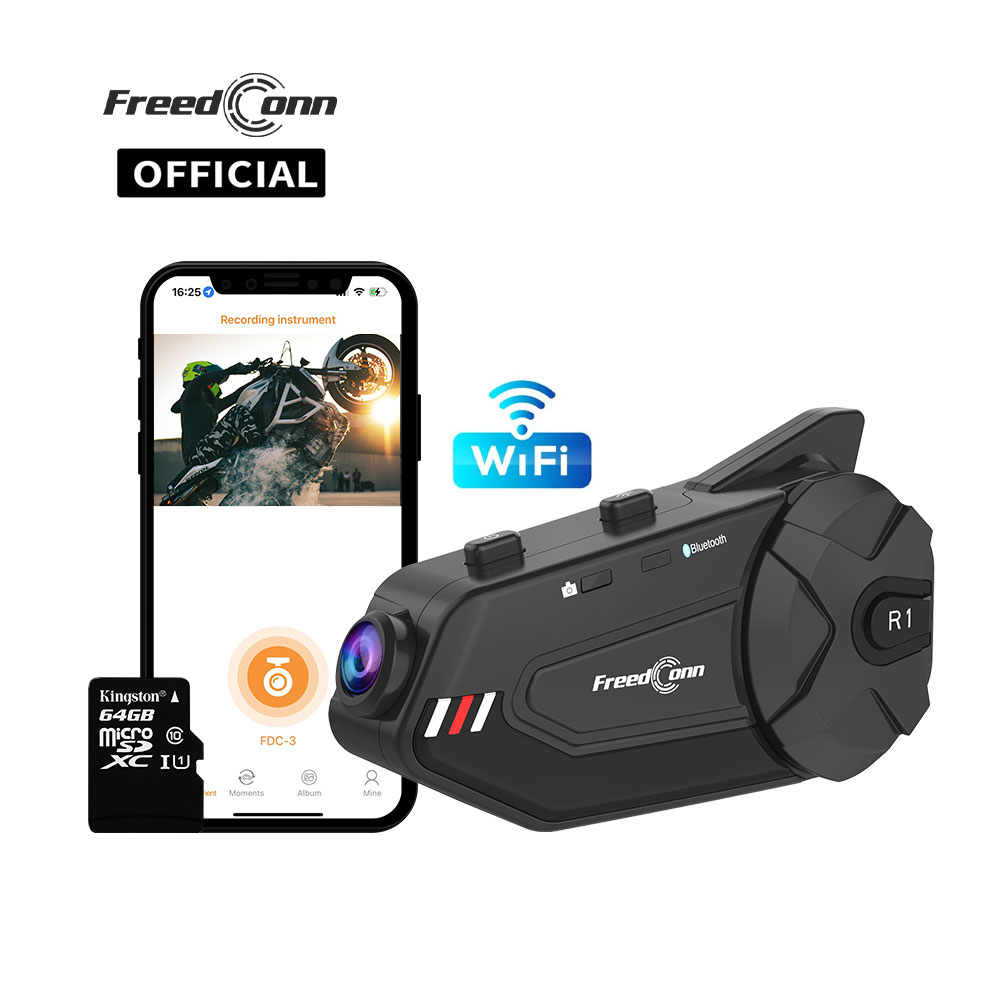 Full Face Motorcycle Helmet With Bluetooth - Freedconn R1Plus Bluetooth Motorcycle Intercom Helmet